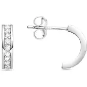 Luxenter rhodinierter Brillant-Zirkonia-Ohrring - Alssa