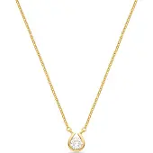 Luxenter Brillant-Zirkonia-Halskette aus 18K Gelbgold - Ceol