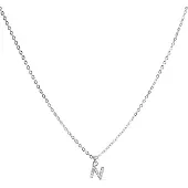 Luxenter Halskette mit glänzenden Zirkonia in Silber - Alphabet
