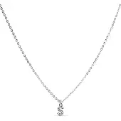 Luxenter Halskette mit glänzenden Zirkonia in Silber - Alphabet