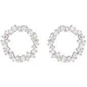 Luxenter Sterling Silber 925 Ohrringe mit rhodiniertem Brillant Zirkonia - Thilak