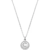 Luxenter Rhodium plattierte Brillant-Zirkonia Halskette - Alphabet