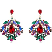 Luxenter Ohrringe mit mehrfarbigem Kristall 18k goldfarben - Moken
