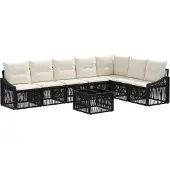 vidaXL Gartensofa-set 8 pcs Schwarz Poly-Rattan