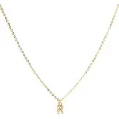 Luxenter Halskette mit glänzendem Zirkonia 18k Gold-Finish - Alphabet