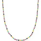 Luxenter Halskette aus 925er Sterlingsilber und mehrfarbigem Kristall mit 18k Gelbgold - Shedi