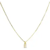 Luxenter Halskette mit glänzendem Zirkonia 18k Gold-Finish - Alphabet