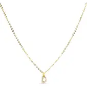 Luxenter Halskette mit glänzendem Zirkonia 18k Gold-Finish - Alphabet