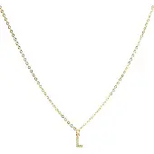 Luxenter Halskette mit glänzendem Zirkonia 18k Gold-Finish - Alphabet