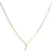 Luxenter Halskette mit glänzendem Zirkonia 18k Gold-Finish - Alphabet