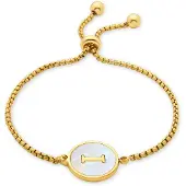 Luxenter -Armband aus weißem Perlmutt in 18 Karat Gelbgold - Alphabet