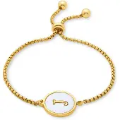 Luxenter -Armband aus weißem Perlmutt in 18 Karat Gelbgold - Alphabet