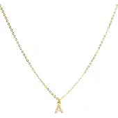 Luxenter Halskette mit glänzendem Zirkonia 18k Gold-Finish - Alphabet