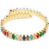 Luxenter Armband mit mehrfarbigem Kristall 18k goldfarben - Nex