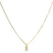 Luxenter Halskette mit glänzendem Zirkonia 18k Gold-Finish - Alphabet