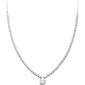 Luxenter Sterling Silber 925 Halskette mit rhodiniertem Brillant Zirkonia - Guoi
