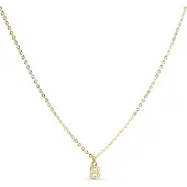 Luxenter Halskette mit glänzendem Zirkonia 18k Gold-Finish - Alphabet