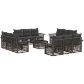 vidaXL Gartensofa-set 13 pcs Grau Poly-Rattan