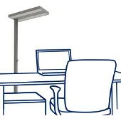 ROLF KERN Office-Leuchte „Smart“, dimmbar per Drehknopf, 7.800lm