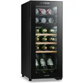 Klarstein Bovella 18 Duo+ Zweizonen-Weinkühlschrank 50l 18 Fl. Glastür Schwarz