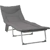 vidaXL Klappbare Sonnenliege mit Kissen 2 pcs Anthrazit