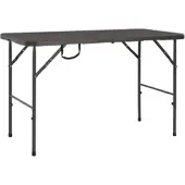 Furnicato Gartentisch Klappbar Braun 120x60x74 Cm Hdpe Rattan-optik