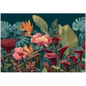 WALLARENA FOTOTAPETE Blumen Blätter Grün 300x210 cm