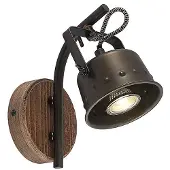 LINDBY Strahler Rubinjo, 22 cm, schwarz, Holz, Metall, GU10