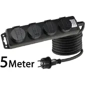Chilitec Gartensteckdosenleiste für Außen 4-fach IP44 H07RN-F 3G1,5mm² Zuleitung 5m