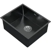 HAGO HAGO24 Edelstahl Einbauspüle 50x40cm Anthrazit Küchenspüle Spülbecken Schallschutz Kondensschutz Ablaufgarnitur Siphon