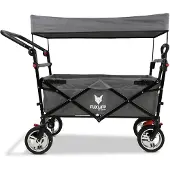 FUXTEC FUXLIFE by Bollerwagen faltbar FX-CT700 Grau klappbarer Handwagen für Ausflug & Alltag gepolsterter Sitzbereich mit Feststellbremsen Grau