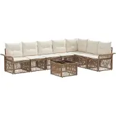 vidaXL Gartensofa-set 8 Stk. Beige Poly-Rattan