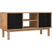 vidaXL TV-Ständer OTTA 113,5 x 43 x 57 cm Schwarz Massives Kiefernholz