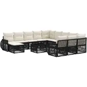 vidaXL Gartensofa-set 13 stk. Schwarz Poly-Rattan