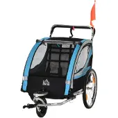 Xdovet Kinderanhänger mit 5-Punkt-Sicherheitsgurt und Universalkupplung Fahrradkinderanhänger Kinderfahrradanhänger Kinderwagen Fahrradanhänger Blau