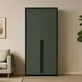 Beautysofa | Drehtürenschrank GIANA 100 cm Moderne Garderobenschrank mit 2 Türen, Flashengrün