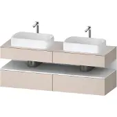 Duravit Collection One Konsolenwaschtischunterbau, 2 Auszüge, 2 Schubkästen, 2 Ausschnitte, 1600x550x600mm, Nische Weiß Matt, QA4779018910010, Farbe: Taupe Matt/mit Nischenbeleuchtung