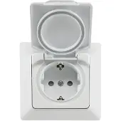 Chilitec MILOS Schutzkontakt-Steckdose 22785, UP, 16A/250V, IP44. mit Deckel, weiss