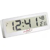 INFACTORY Kompakte Funkuhr mit XXL-LCD-Display, Wecker und Temperatur-Anzeige