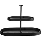 Asa selection Etagere Wood Black 2-Tiered Oval Black Black 25 cm