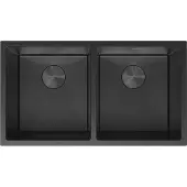 Mexen Binox Edelstahl-Spüle 2-Kammer 800 x 450 mm, schwarz HC - 6421802000-70HC