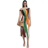 Desigual Sommerkleid Paint Lacroix 26SWVK17 Bunt Slim Fit