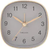 Karlsson - Wecker Travel Square - Mausgrau - 8.5x8.5x8.5cm