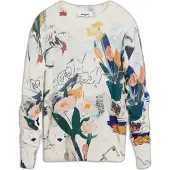 Desigual Pullover Nantes Lacroix 26SWJF35 Écru Regular Fit