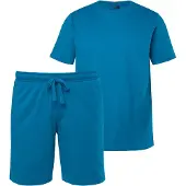 Men Plus Langer Schlafanzug in rauchblau | Gr.: 4XL