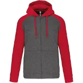 Pro Act Sweatshirt Zipper mit Kapuze aus zweifarbigem Molton