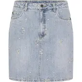 Kaffe Jeansrock "Damen Denimrock KAbabeth", Damen, Gr. 34, blau (blau denim, feather flower emb.), Obermaterial: 100% Baumwolle CO., Röcke Jeansrock