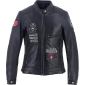 Von Dutch X Helstons Pretty Damen Motorrad Lederjacke, schwarz, S