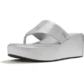 Original Brands FitFlop Platfforms Wedge Toe-Post Sandals SILBER 40