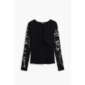 Desigual Bluse 26SWTK18 Schwarz Slim Fit